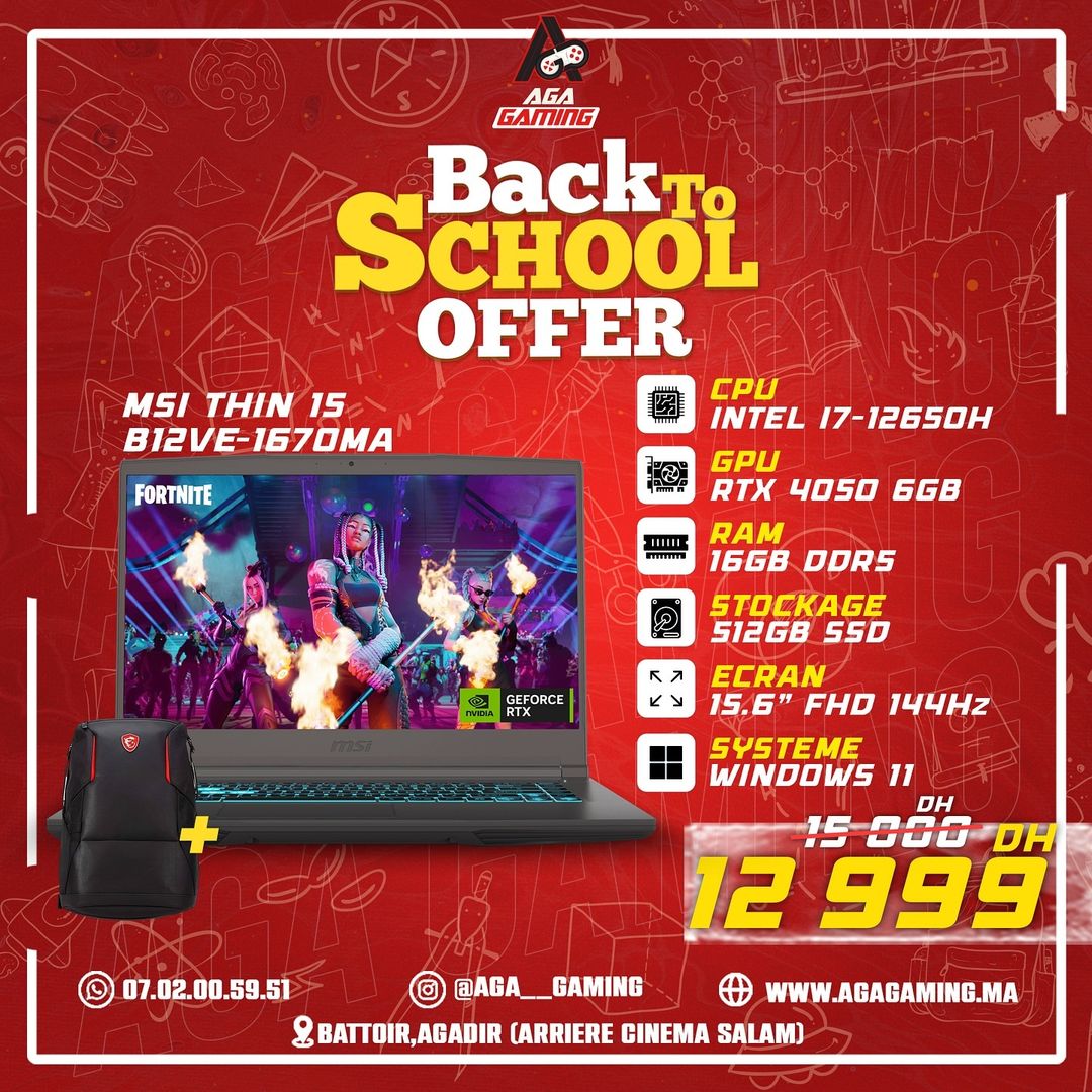 MSI Thin 15 Intel i7-12650H / 16GB / RTX 4050 6GB MSI Thin 15 Intel i7-12650H / 16GB / RTX 4050 6GB